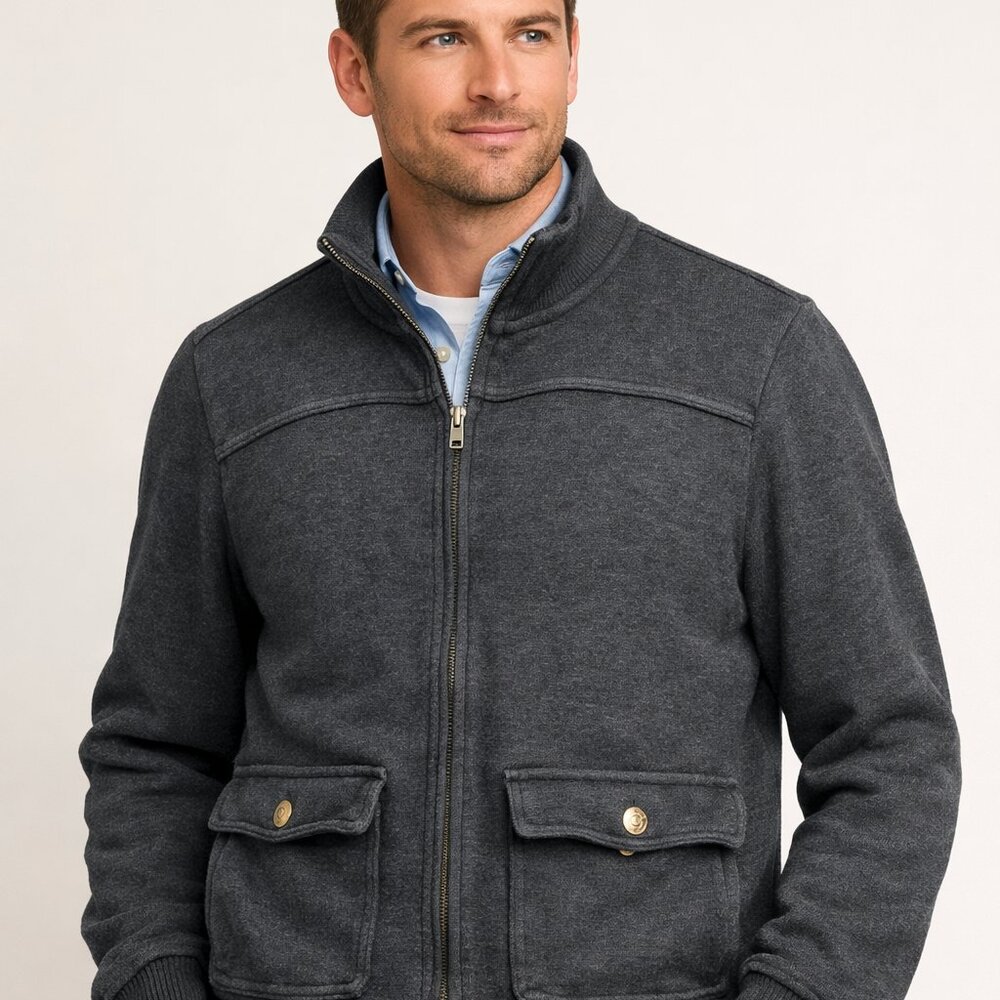 Chaps Ralph Lauren 100% Cotton Ribbed Bomber Aviator Jacket